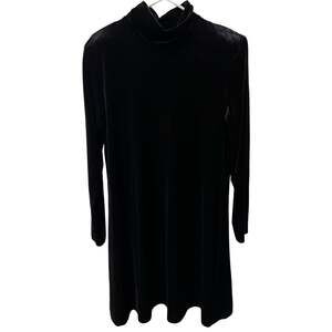 K.C. Spencer Vintage Black Velvet High Neck Dress Plus Size 14 Whimsygoth Chic